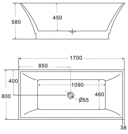Акриловая ванна BelBagno BB54-1700 170 см