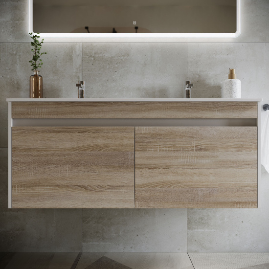 Мебель для ванной Sancos Smart 120 двойная, дуб бардолино
