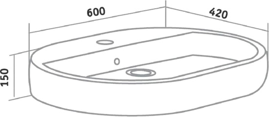 Тумба с раковиной Runo Вудлайн 65, скандинавский дуб, раковина Caspia 60 Oval