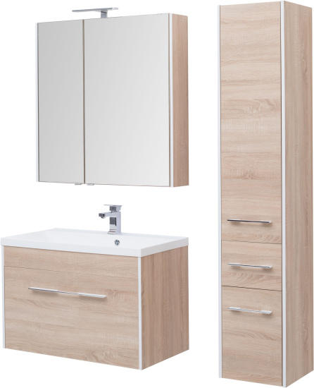 Зеркало-шкаф Aquanet Августа 90 дуб сонома