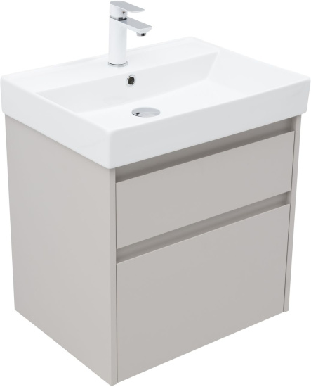Тумба с раковиной Aquanet Nova Lite 2.0 60 2 ящика, бежевая