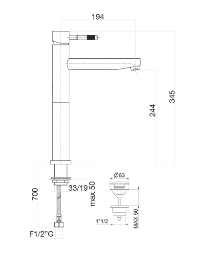 Смеситель для раковины Fiore Xenon 44CR5291, хром