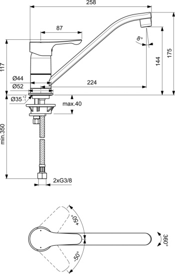 Смеситель для кухни Ideal Standard Alpha BC490AA