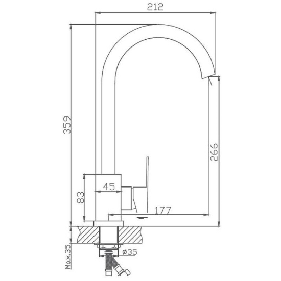 Смеситель для кухни Haiba HB70802 сталь