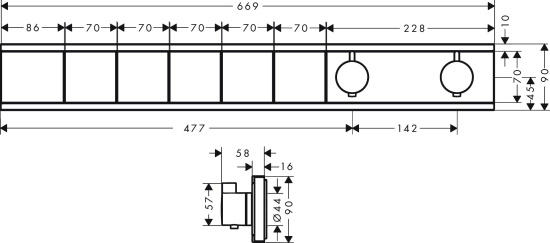 Смеситель для душа Hansgrohe RainSelect 15384000 термостат, хром