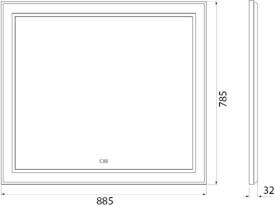 Зеркало BelBagno Kraft SPC-KRAFT-885-785-TCH-WARM с подсветкой и подогревом