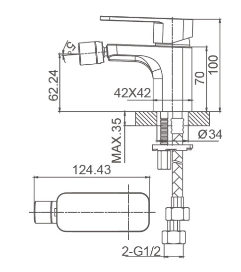 Смеситель для биде Wonzon & Woghand Arnie WW-695001-MB