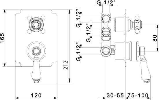 Смеситель для ванны Migliore Ermitage 18617 с внутренней частью бронза