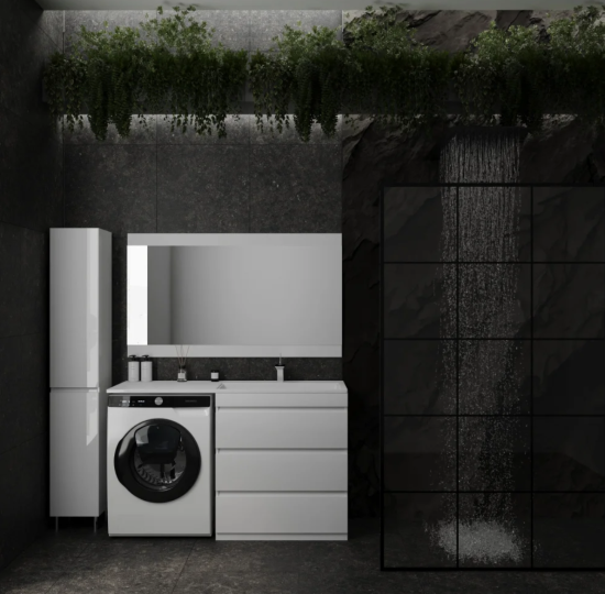 Тумба с раковиной Style Line Даллас 140 R люкс, белая