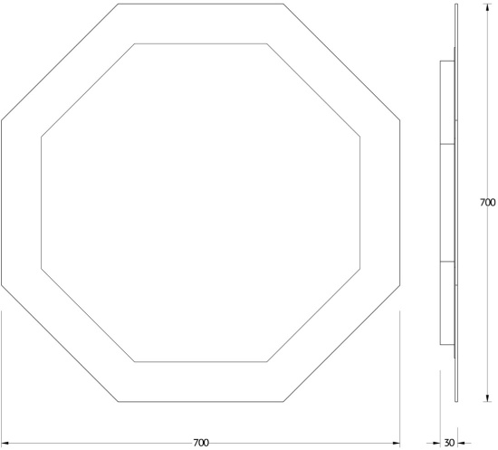 Зеркало Evoform Ledshine BY 2504 70х70