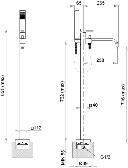 Напольный смеситель для ванны Migliore Inside ML.INS-9260.CR