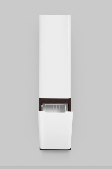 Пенал Am.Pm Bliss D 34 R с бельевой корзиной, белый глянец, венге