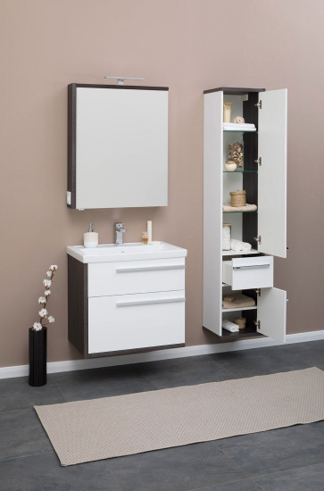 Пенал Aquanet Фостер 35 белый, эвкалипт мистери