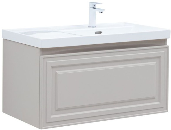 Тумба с раковиной Aquanet Агата 90 R 1 ящик, бежевая