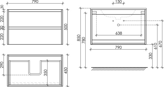 Мебель для ванной Sancos Libra 80 дуб чарльстон