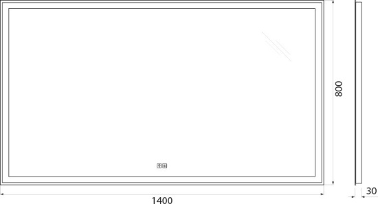 Зеркало BelBagno SPC-GRT-1400-800-LED-TCH-WARM с подсветкой