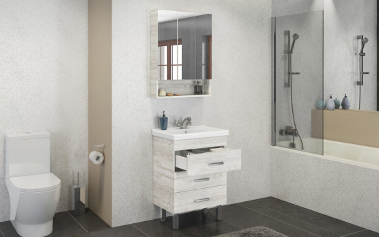 Мебель для ванной Comforty Никосия 60Н дуб белый