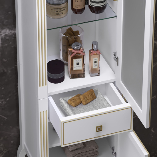 Пенал Opadiris Лаура 45 R белый золотая патина