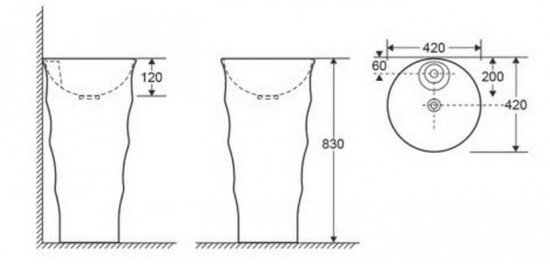 Напольная раковина CeramaLux G-308