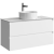 Тумба с раковиной Aqwella 5 stars Geometria 100 подвесная 2 ящика, белая, столешница белый мрамор