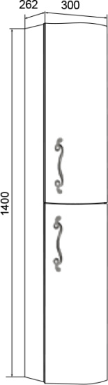 Пенал Aima Design Amethyst 30П R white, выпуклый