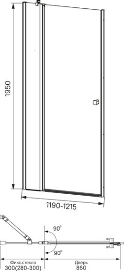 Душевая дверь в нишу Iddis Ray RAY6CP2i69 120 см