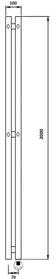 Полотенцесушитель электрический Secado Сандриго 2К 2000/70 R, черный матовый