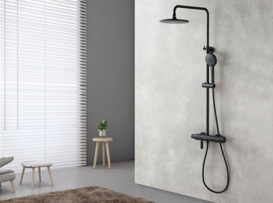 Душевая стойка Lemark Bronx LM3772BL, термостат