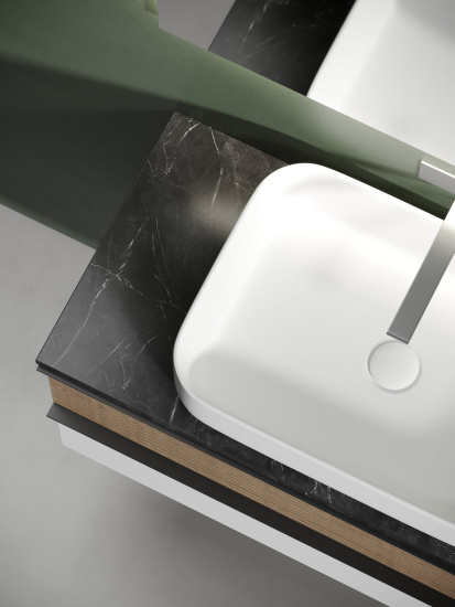 Тумба с раковиной Sancos Delta 100 дуб светлый/белый, DL100W