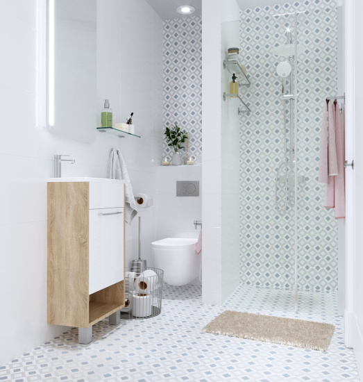 Мебель для ванной 1MarKa Lira 40П напольная, дуб сонома