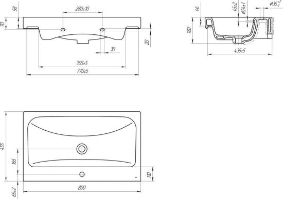 Мебель для ванной Aquanet Беркли 80