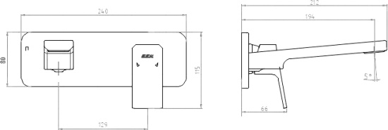 Смеситель для раковины E.C.A. Tiera 102167605EX-K хром