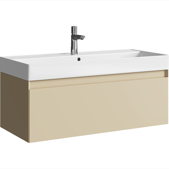 Тумба с раковиной Aqwella 5 stars Geometria 100 подвесная, 1 ящик, морская дюна