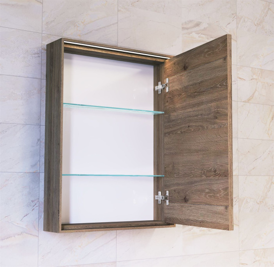 Зеркало-шкаф Raval Frame 60 дуб трюфель, с подсветкой