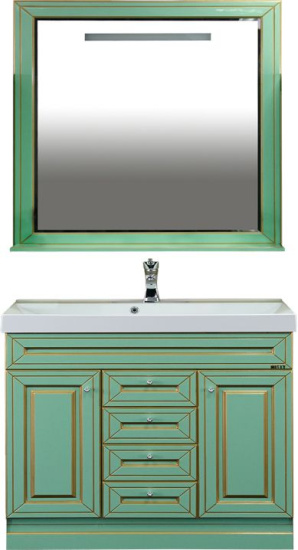 Зеркало Misty Vena 90 салатовое, патина