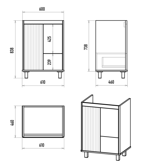 Тумба с раковиной Brevita Risacca Pistachio 60