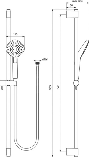 Душевой гарнитур Ideal Standard IdealRain B2238AA