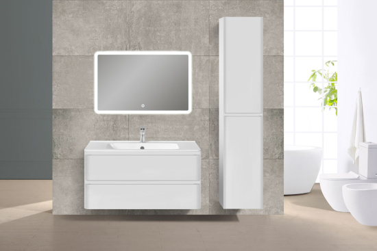 Тумба с раковиной Vincea Vico 100 белая глянцевая