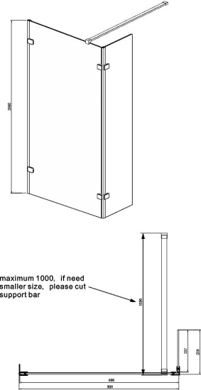 Душевая перегородка Ambassador Walk-In 15031105 90 см