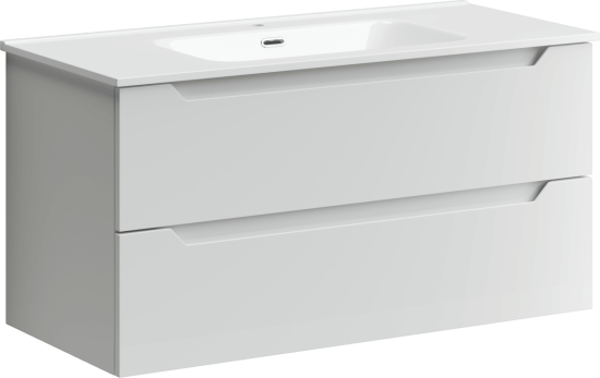 Тумба с раковиной Sancos Norma 2.0 100 белый глянец, подвесная