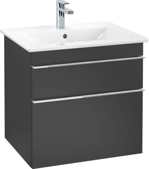 Мебель для ванной Villeroy & Boch Venticello 60 black matt lacquer, с ручками хром