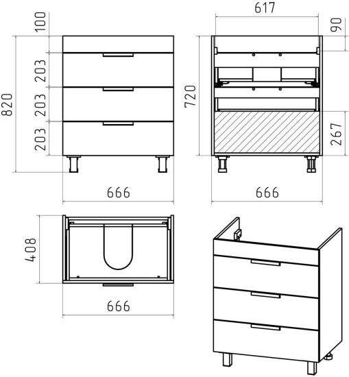 Мебель для ванной Brevita Gloster 70 белая