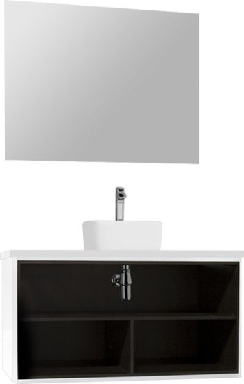 Тумба с раковиной Aquaton Брук 100 открытая, дуб феррара