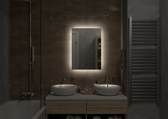 Зеркало Diwo Элиста 50 с подсветкой светодиодной, инфракрасный выключатель