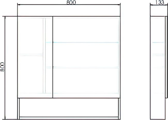 Зеркало-шкаф Comforty Никосия 80 дуб тёмный