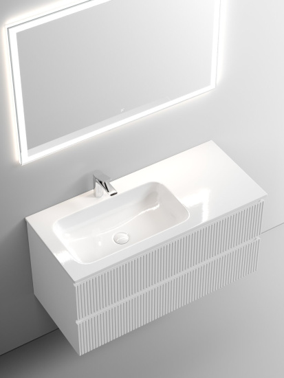 Тумба с раковиной Sancos Snob T 100 Bianco левая SNT100LW, подвесная
