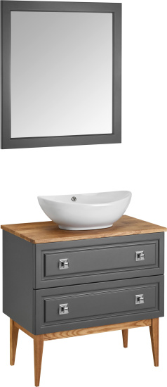 Мебель для ванной ASB-Woodline Каталина 80 серая