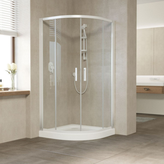 Душевой уголок Vegas Glass ZS 120 01 01 профиль белый, стекло прозрачное