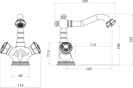 Смеситель для кухни Milacio Almeria MC.516.BBR
