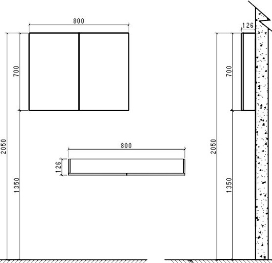 Зеркало-шкаф BelBagno SPC-2A-DL-BL-800 с подсветкой